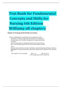 Test Bank for Fundamental Concepts and Skills for Nursing 6th Edition by Susan C&period; Williams &vert; All Chapters Questions and Verified Answers