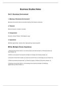 &NewLine;Business Studies Unit 3 &ndash; Business Environment Notes