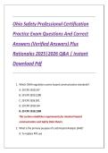 Ohio Pharmacy Technician Exam Practice Questions and Correct Answers &lpar;Verified Answers&rpar; Plus Rationales 2025&ndash;2026 Q&A &vert; Complete certification exam preparation material