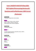 NUR2474 &sol; NUR2474 Pharmacology Review Exam Questions & Answers 20262027 Update-Rasmussen&NewLine;&NewLine;