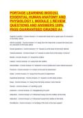 PORTAGE LEARNING BIOD151 ESSENTIAL HUMAN ANATOMY AND PHYSIOLOGY I&comma; MODULE 1 REVIEW QUESTIONS AND ANSWERS 100&percnt; PASS GUARANTEED GRADED A&plus; 