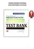 Test Bank for Essentials Of Negotiation&comma; 4th Canadian Edition by Roy J&period; Lewicki