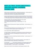 BIOD 151 FINAL EXAM QUESTIONS & UPDATED PASSED ANSWERS PASSED 100&percnt;