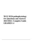 WGU D236 Pathophysiology OA Exam Study Guide 2026 &vert; Graded A&plus; Q&A