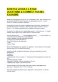 BIOD 151 MODULE 7 EXAM QUESTIONS & CORRECT PASSED ANSWERS