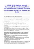 NR568 &sol; NR 568 Final Exam&colon; Advanced Pharmacology for the Adult-Gerontology Primary Care Nurse Practitioner &ndash; Chamberlain Actual Exam 2026&sol;2027 Verified Answers &vert; AGPCNP &vert; Pass Guaranteed - A&plus; Graded