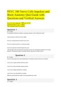 PSYC 380 Quiz Guide &vert; Nerve Cells&comma; Neural Impulses & Brain Anatomy &vert; Questions & Verified Answers Study Resource