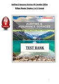 Test Bank for Auditing & Assurance Services&comma; 4th Canadian Edition by William F&period; Messier