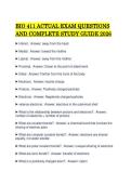 BIO 411 ACTUAL EXAM QUESTIONS&NewLine;AND COMPLETE STUDY GUIDE 2026 