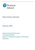 Pearson Edexcel GCE A Level&NewLine;In Chemistry &lpar;9CH0&rpar;&NewLine;Paper 01&colon; Advanced Inorganic and Physical&NewLine;Chemistry