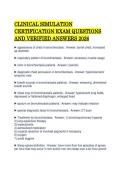 CLINICAL SIMULATION CERTIFICATION EXAM QUESTIONS AND VERIFIED ANSWERS 2026&period;&NewLine;&NewLine;