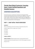 Florida Sheet Metal Contractor Licensing &NewLine;Exam &vert; Latest Verified Questions and &NewLine;Detailed Answers 