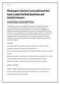 Washington Assisted Living Administrator &NewLine;Exam &vert; Latest Verified Questions and &NewLine;Detailed Answers 