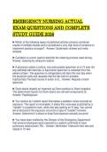 EMERGENCY NURSING ACTUAL EXAM QUESTIONS AND COMPLETE STUDY GUIDE 2026&period;&NewLine;&NewLine;