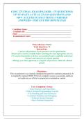 COSC 275 FINAL EXAM PALMER - &lpar;75 QUESTIONS&rpar; &NewLine;UP-TO-DATE ACTUAL EXAM QUESTIONS AND &NewLine;100&percnt; ACCURATE SOLUTIONS &vert; VERIFIED &NewLine;ANSWERS - INSTANT PDF DOWNLOAD