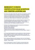 EMERGENCY NURSING CERTIFICATION EXAM QUESTIONS AND VERIFIED ANSWERS 2026&period;&NewLine;&NewLine;