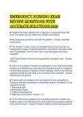 EMERGENCY NURSING EXAM REVIEW QUESTIONS WITH ACCURATE SOLUTIONS 2026&period;&NewLine;&NewLine;