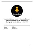 Biologie LK Abitur  &ndash; Vollst&auml;ndige &Uuml;bersicht von der Zellbiologie Q1&comma; &Ouml;kologie Q2&comma; Genetik Q3 bis zur Evolution Q4
