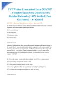 CNT Written Exam Actual Exam 2026&sol;2027 &ndash; Complete Exam-Style Questions with Detailed Rationales &vert; 100&percnt; Verified &vert; Pass Guaranteed &ndash; A&plus; Graded&NewLine;&NewLine;