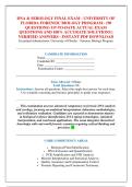 DNA & SEROLOGY FINAL EXAM - UNIVERSITY OF &NewLine;FLORIDA FORENSIC BIOLOGY PROGRAM - &lpar;90 &NewLine;QUESTIONS&rpar; UP-TO-DATE ACTUAL EXAM &NewLine;QUESTIONS AND 100&percnt; ACCURATE SOLUTIONS &vert; &NewLine;VERIFIED ANSWERS - INSTANT PDF DOWNLOAD