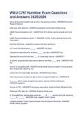 WGU C787 Nutrition Exam Questions &NewLine;and Answers 20252026 