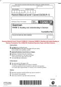 Pearson Edexcel Level 1&sol;Level 2 GCSE &lpar;9&ndash;1&rpar; German PAPER 3&colon; Reading and understanding in&NewLine;German Foundation Tier &lpar;1GN0&sol;3F&rpar; Combined Question Paper and Mark Scheme