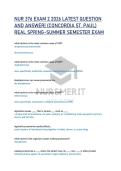 NUR 376 EXAM 2 2026 LATEST QUESTION &NewLine;AND ANSWER&vert; &lpar;CONCORDIA ST&period; PAUL&rpar; &NewLine;REAL SPRING-SUMMER SEMESTER EXAM