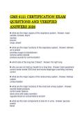 GMS 6121 CERTIFICATION EXAM QUESTIONS AND VERIFIED ANSWERS 2026&period;pdf&NewLine;&NewLine;