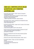 GMS 6401 CERTIFICATION EXAM QUESTIONS AND VERIFIED ANSWERS 2026&period;pdf&NewLine;&NewLine;