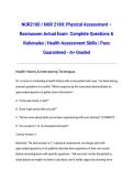 NUR2180 &sol; NUR 2180&colon; Physical Assessment &ndash; Rasmussen Actual Exam 2026&sol;2027 Complete Questions & Rationales &vert; Health Assessment Skills &vert; Pass Guaranteed - A&plus; Graded