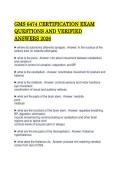 GMS 6474 CERTIFICATION EXAM QUESTIONS AND VERIFIED ANSWERS 2026&period;pdf&NewLine;&NewLine;