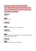  Final Exam NSG122 &lpar;20262027 Update&rpar; Nursing Fundamental Concepts questions and answers