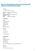 MAT 101 Final Exam &vert;Questions and Answers Latest Updated 2026&NewLine;&lpar;Graded A&plus;&rpar; -Straighterline College Algebra