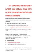 ATI CAPSTONE OB MATERNTY &NewLine;LATEST 2026 ACTUAL EXAM WITH &NewLine;LATEST VERSIONS QUESTIONS AND &NewLine;CORRECTANSWERS
