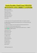 Oracle Payables Cloud Exam UPDATED &NewLine;QUESTIONS AND CORRECT ANSWERS
