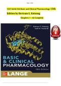 TEST BANK FOR Basic and Clinical Pharmacology 15th Edition by Bertram G&period; Katzung GRADED A
