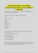 Health and Wellness Exam MMPA &NewLine;UPDATED QUESTIONS AND CORRECT &NewLine;ANSWERS