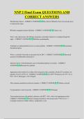 NNP 2 Final Exam QUESTIONS AND &NewLine;CORRECT ANSWERS