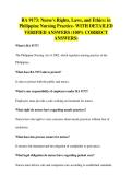 RA 9173&colon; Nurse's Rights&comma; Laws&comma; and Ethics&colon; in&NewLine;Philippine Nursing Practice- WITH DETAILED&NewLine;VERIFIED ANSWERS &lpar;100&percnt; CORRECT&NewLine;ANSWERS&rpar;