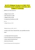 RA 9173 &lpar;Philippine Nursing Act of 2002&rpar; TEST-&NewLine;WITH DETAILED VERIFIED ANSWERS &lpar;100&percnt;&NewLine;CORRECT ANSWERS&rpar;