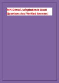 MN Dental Jurisprudence Exam &NewLine;Questions And Verified Answers