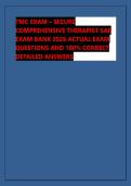 TMC EXAM &ndash; SECURE &NewLine;COMPREHENSIVE THERAPIST SAE &NewLine;EXAM BANK 2026 ACTUAL EXAM &NewLine;QUESTIONS AND 100&percnt; CORRECT &NewLine;DETAILED ANSWERS