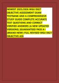 NEWEST 2025&sol;2026 WGU D027 &NewLine;OBJECTIVE ASSESSMENT EXAM &NewLine;TESTBANK AND A COMPREHENSIVE &NewLine;STUDY GUIDE COMPLETE ACCURATE &NewLine;TEST QUESTIONS AND CORRECT &NewLine;VERIFIED ANSWERS &lpar;A NEW UPDATED &NewLine;VERSIONS&rpar; &vert;GUARANTEED PASS A&plus; &NewLine;&lpar;BRAND NEW&excl;&rpar; FULL REVISED WGU D027 &NewLine;OBJE