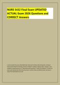 NURS 5432 Final Exam UPDATED &NewLine;ACTUAL Exam 2026 Questions and &NewLine;CORRECT Answers