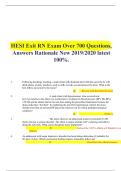 HESI Exit RN Exam Test Bank &vert; 700&plus; Questions &vert; Answers & Rationales &vert;