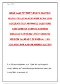 NRNP 6645 PSYCHOTHERAPY MULTIPLE MODALITIES ADVANCED PREP EXAM 2026 &ndash; 300 ACCURATE QUESTIONS WITH CORRECT ANSWERS & RATIONALES&NewLine;&NewLine;