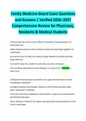 Family Medicine Board Exam Questions and Answers &vert; Verified 2026&ndash;2027 &NewLine;Comprehensive Review for Physicians&comma; Residents & Medical Students