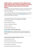 OSSF INSTALLER 1 TEST PREPARATION LICENSE EXAM 2026 &vert; COMPREHENSIVE QUESTIONS AND ANSWERS &vert; VERIFIED ANSWERS &vert; 100&percnt; CORRECT &vert; A&plus; GRADE STUDY GUIDE