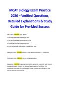 MCAT Biology Exam Practice 2026 &ndash; Verified Questions&comma; Detailed Explanations & Study Guide for Pre-Med Success 