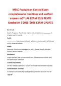 MSSC Production Control Exam comprehensive questions and verified &NewLine;answers ACTUAL EXAM 2026 TEST&excl;&excl; Graded A&plus; &vert; 2025&vert;2026 EXAM UPDATE 